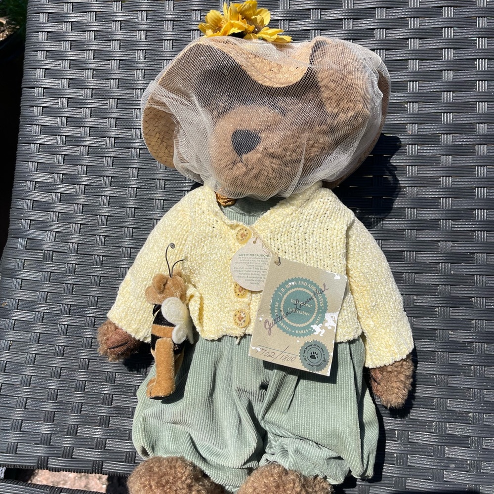 Boyds Bears Plush Bear in Yellow Sweater and Sage Green Pants